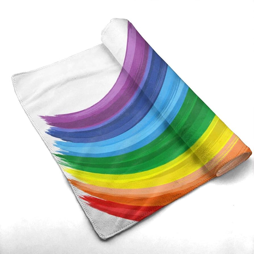 Amazon｜タオル フェイスタオル れいんぼー 簡単 虹 人気 柔らか